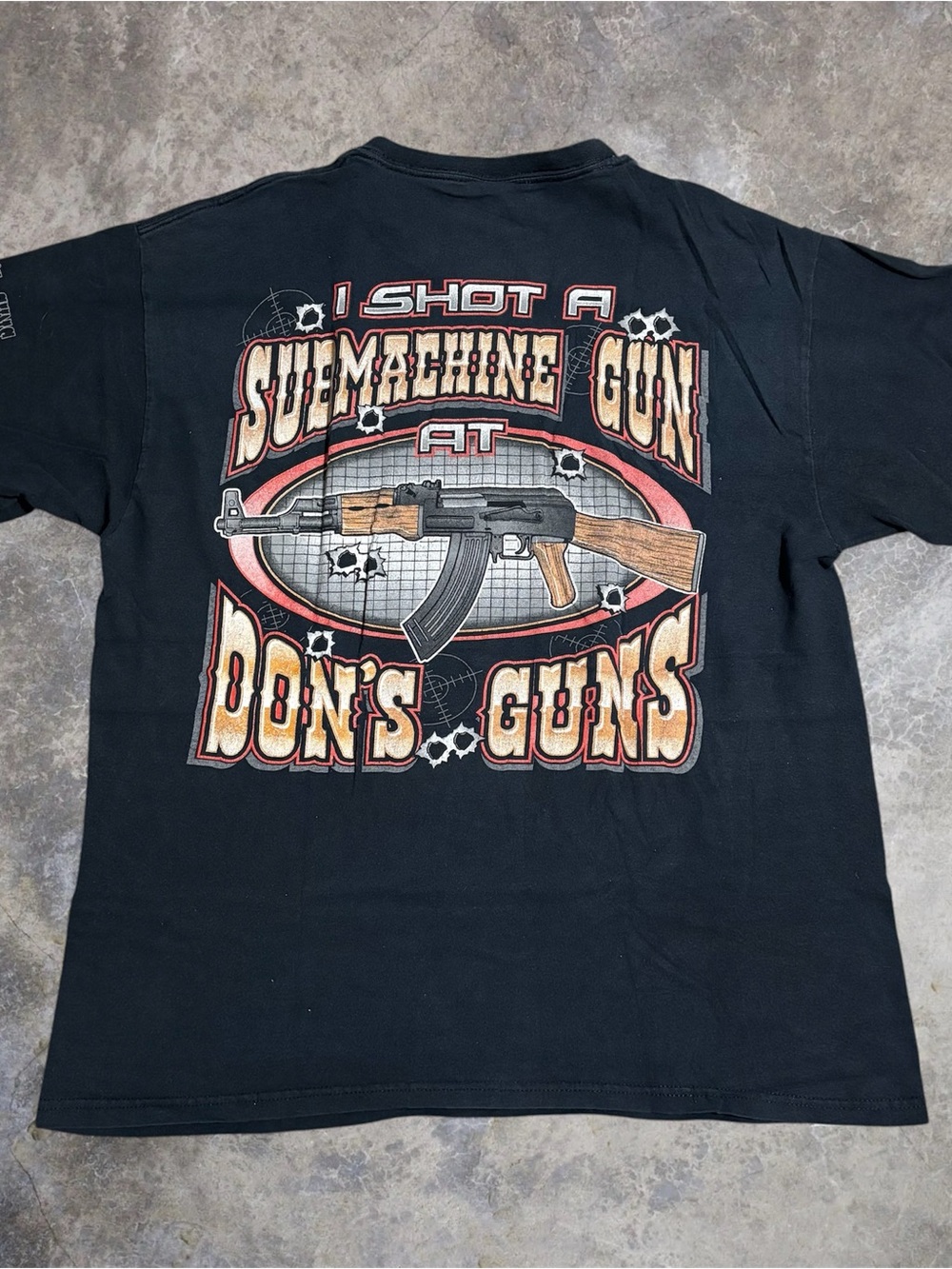 Black Graphic Tee - 'I Shot a Submachine Gun'